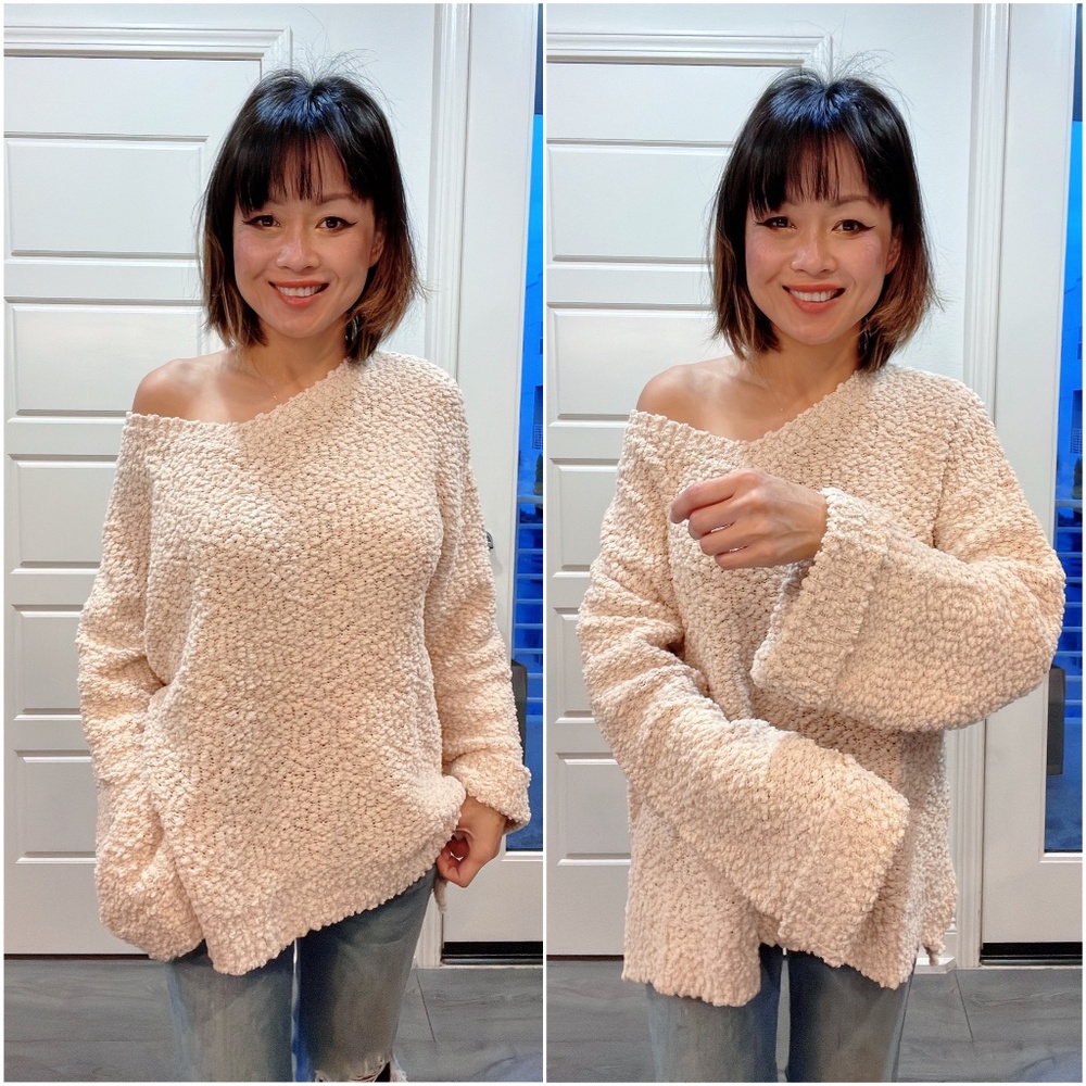 Cozy Popcorn Oversized Sweater Top